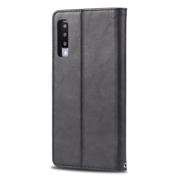 For Galaxy A7 2018 AZNS Retro Texture Magnetic Horizontal Flip PU Leather Case with Holder & Card Slots & Photo Frame