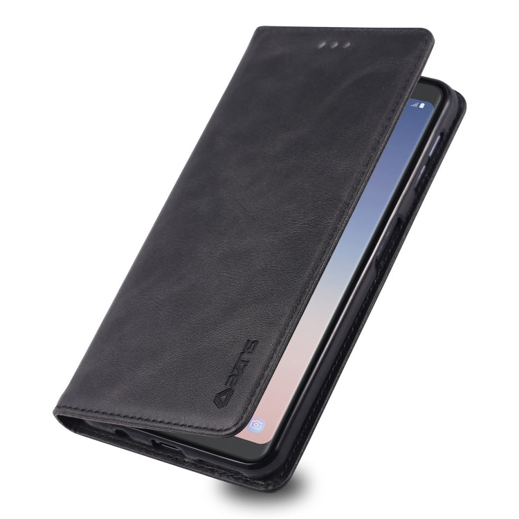 For Galaxy A7 2018 AZNS Retro Texture Magnetic Horizontal Flip PU Leather Case with Holder & Card Slots & Photo Frame