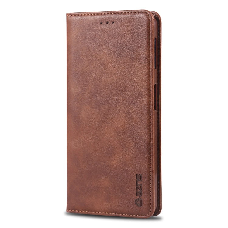 For Galaxy A7 2018 AZNS Retro Texture Magnetic Horizontal Flip PU Leather Case with Holder & Card Slots & Photo Frame