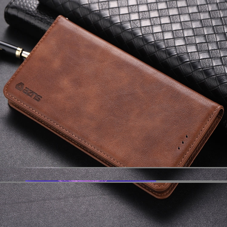 For Galaxy A7 2018 AZNS Retro Texture Magnetic Horizontal Flip PU Leather Case with Holder & Card Slots & Photo Frame