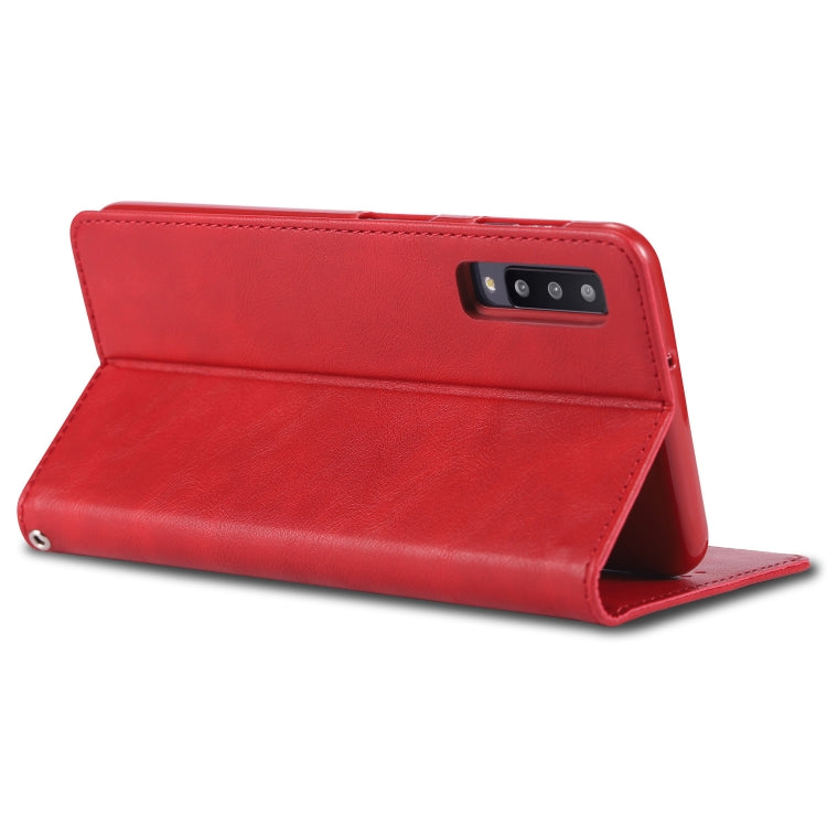 For Galaxy A7 2018 AZNS Retro Texture Magnetic Horizontal Flip PU Leather Case with Holder & Card Slots & Photo Frame
