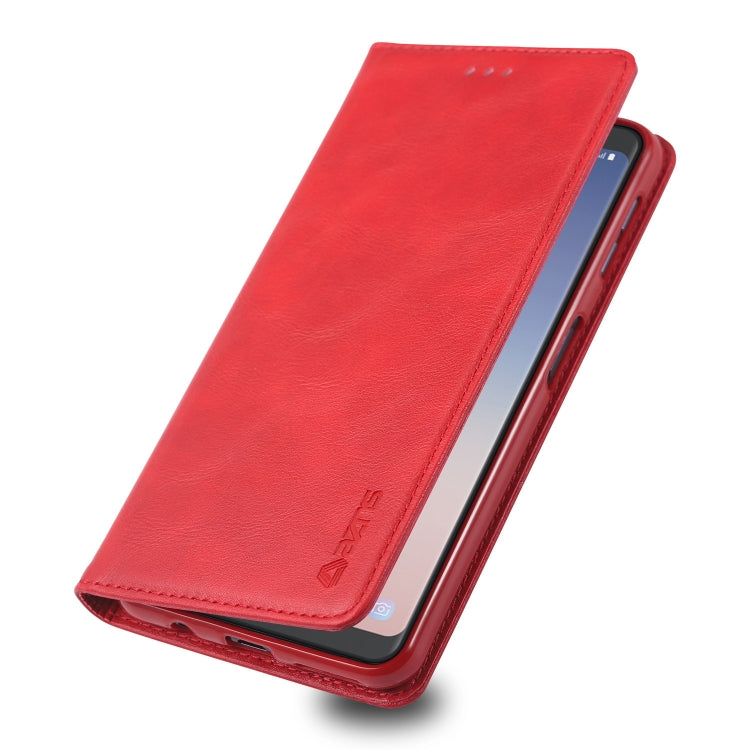 For Galaxy A7 2018 AZNS Retro Texture Magnetic Horizontal Flip PU Leather Case with Holder & Card Slots & Photo Frame