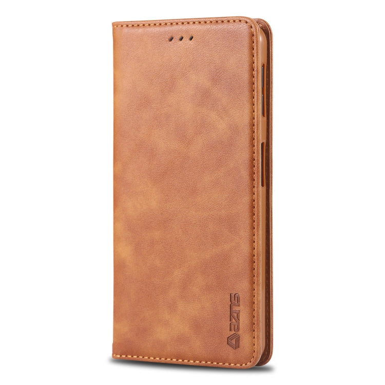 For Galaxy A7 2018 AZNS Retro Texture Magnetic Horizontal Flip PU Leather Case with Holder & Card Slots & Photo Frame