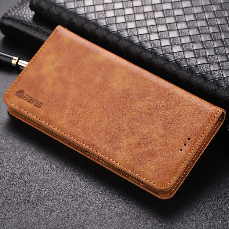 For Galaxy A7 2018 AZNS Retro Texture Magnetic Horizontal Flip PU Leather Case with Holder & Card Slots & Photo Frame