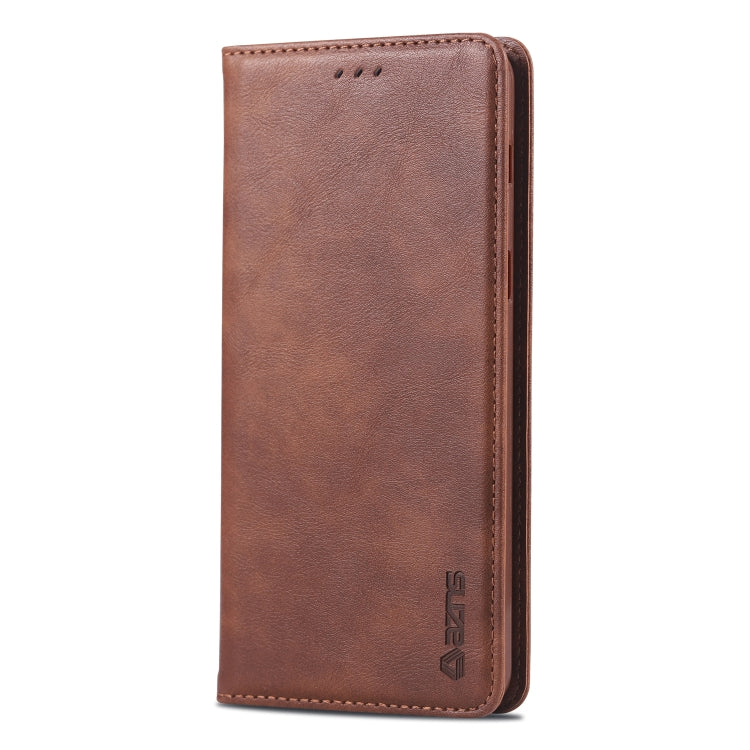 For Galaxy A8 2018 AZNS Retro Texture Magnetic Horizontal Flip PU Leather Case with Holder & Card Slots & Photo Frame