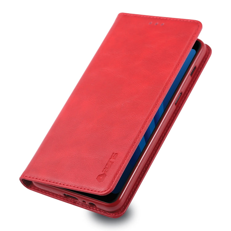 For Galaxy A8 2018 AZNS Retro Texture Magnetic Horizontal Flip PU Leather Case with Holder & Card Slots & Photo Frame