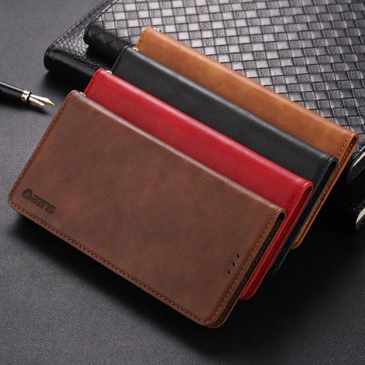 For Galaxy A8 2018 AZNS Retro Texture Magnetic Horizontal Flip PU Leather Case with Holder & Card Slots & Photo Frame