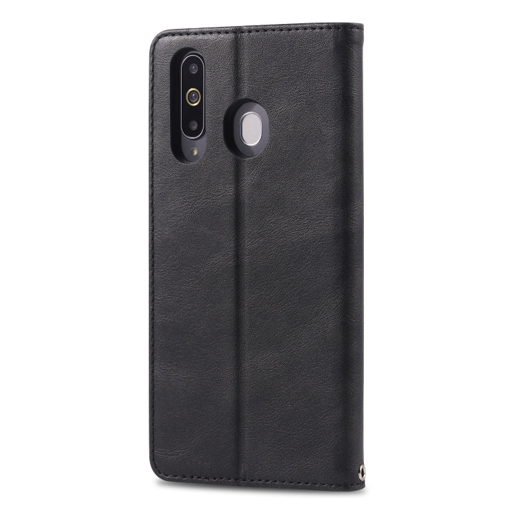For Galaxy A8s AZNS Retro Texture Magnetic Horizontal Flip PU Leather Case with Holder & Card Slots & Photo Frame
