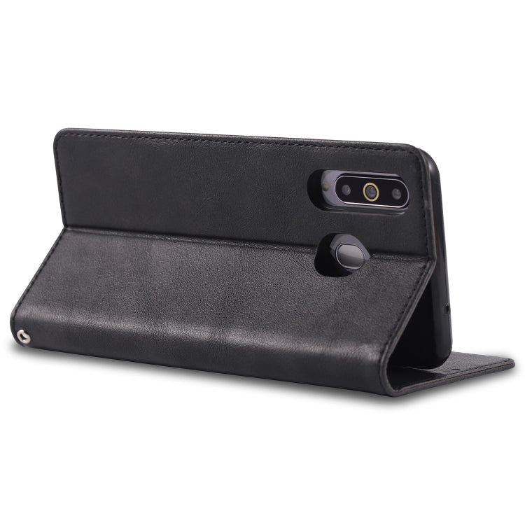 For Galaxy A8s AZNS Retro Texture Magnetic Horizontal Flip PU Leather Case with Holder & Card Slots & Photo Frame