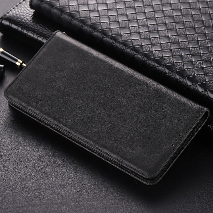For Galaxy A8s AZNS Retro Texture Magnetic Horizontal Flip PU Leather Case with Holder & Card Slots & Photo Frame