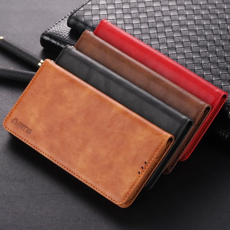 For Galaxy A8s AZNS Retro Texture Magnetic Horizontal Flip PU Leather Case with Holder & Card Slots & Photo Frame