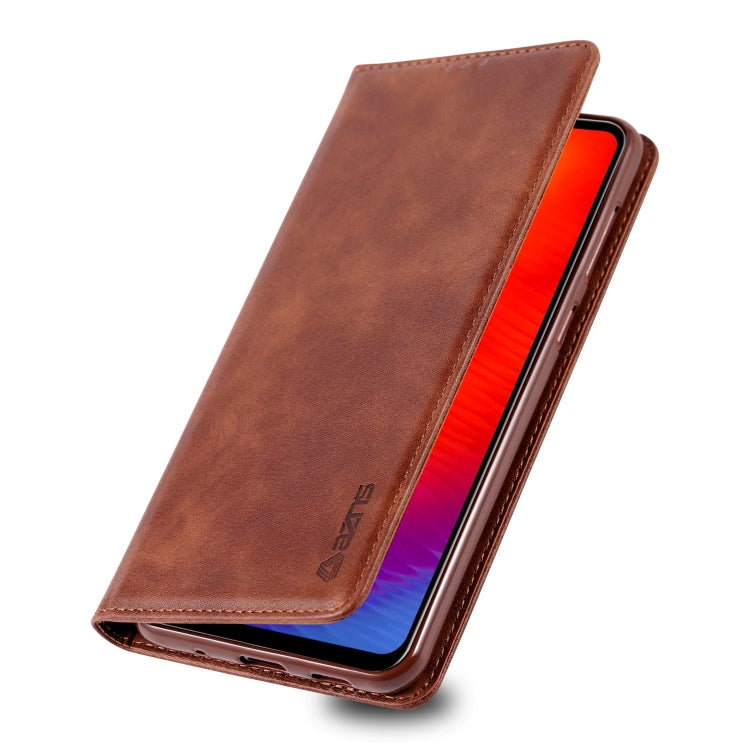 For Galaxy A8s AZNS Retro Texture Magnetic Horizontal Flip PU Leather Case with Holder & Card Slots & Photo Frame
