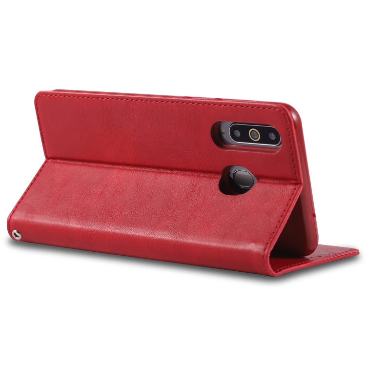 For Galaxy A8s AZNS Retro Texture Magnetic Horizontal Flip PU Leather Case with Holder & Card Slots & Photo Frame