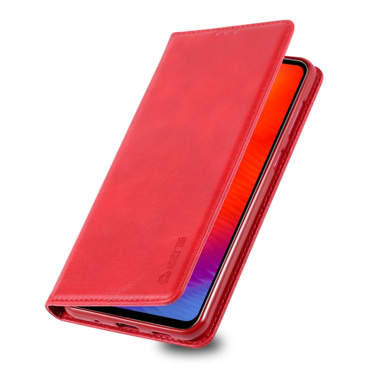 For Galaxy A8s AZNS Retro Texture Magnetic Horizontal Flip PU Leather Case with Holder & Card Slots & Photo Frame