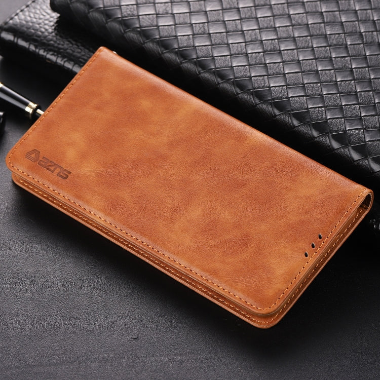 For Galaxy A8s AZNS Retro Texture Magnetic Horizontal Flip PU Leather Case with Holder & Card Slots & Photo Frame