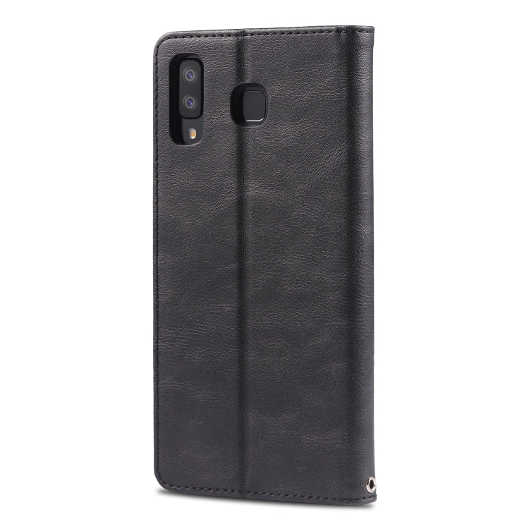 For Galaxy A8 Star/ A9 Star AZNS Retro Texture Magnetic Horizontal Flip PU Leather Case with Holder & Card Slots & Photo Frame