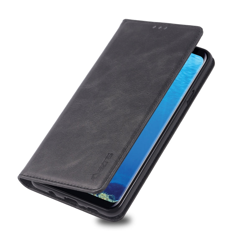 For Galaxy A8 Star/ A9 Star AZNS Retro Texture Magnetic Horizontal Flip PU Leather Case with Holder & Card Slots & Photo Frame