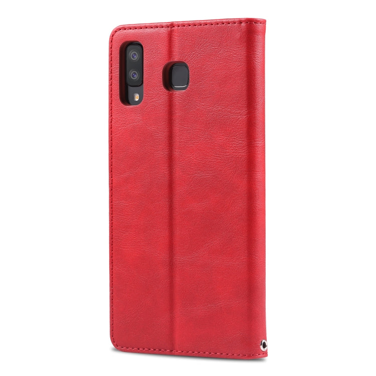 For Galaxy A8 Star/ A9 Star AZNS Retro Texture Magnetic Horizontal Flip PU Leather Case with Holder & Card Slots & Photo Frame