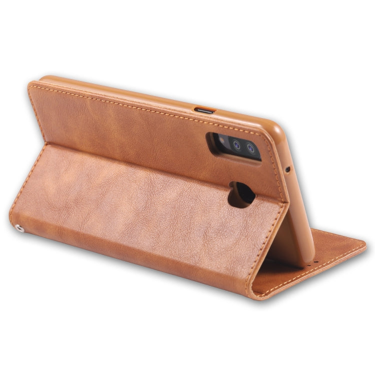 For Galaxy A8 Star/ A9 Star AZNS Retro Texture Magnetic Horizontal Flip PU Leather Case with Holder & Card Slots & Photo Frame