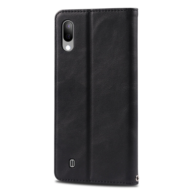 For Galaxy A10 / M10 AZNS Retro Texture Magnetic Horizontal Flip PU Leather Case with Holder & Card Slots & Photo Frame