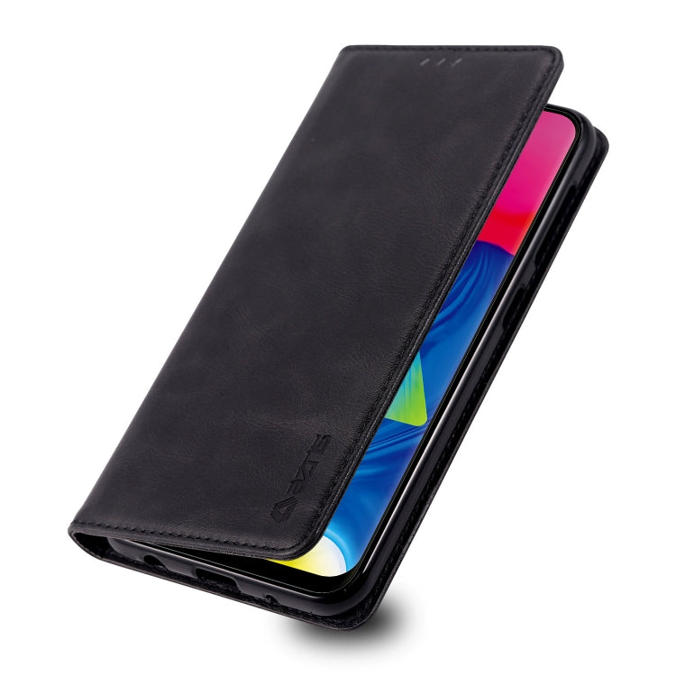 For Galaxy A10 / M10 AZNS Retro Texture Magnetic Horizontal Flip PU Leather Case with Holder & Card Slots & Photo Frame