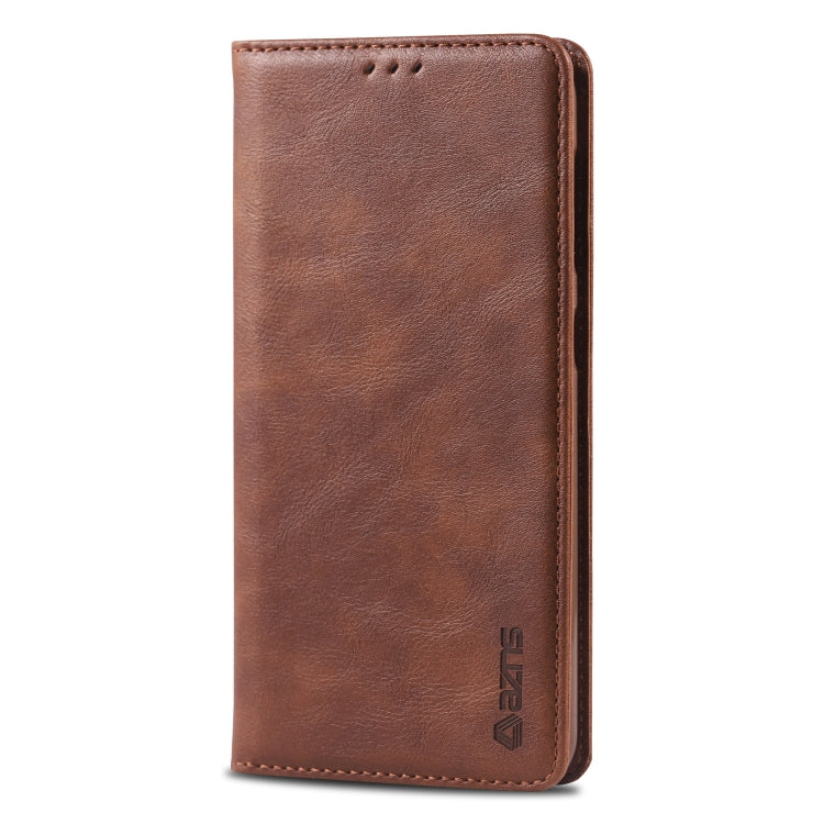 For Galaxy A10 / M10 AZNS Retro Texture Magnetic Horizontal Flip PU Leather Case with Holder & Card Slots & Photo Frame