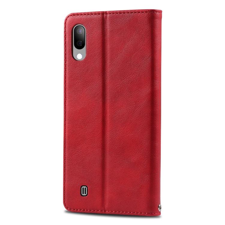 For Galaxy A10 / M10 AZNS Retro Texture Magnetic Horizontal Flip PU Leather Case with Holder & Card Slots & Photo Frame