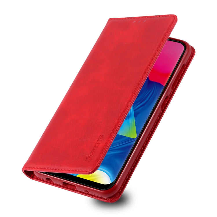 For Galaxy A10 / M10 AZNS Retro Texture Magnetic Horizontal Flip PU Leather Case with Holder & Card Slots & Photo Frame