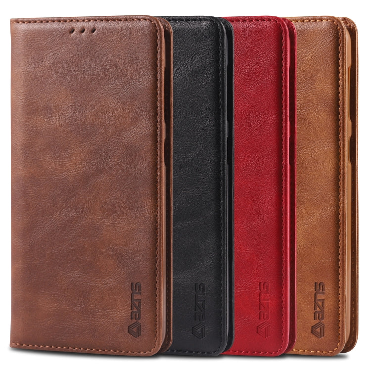 For Galaxy A10 / M10 AZNS Retro Texture Magnetic Horizontal Flip PU Leather Case with Holder & Card Slots & Photo Frame