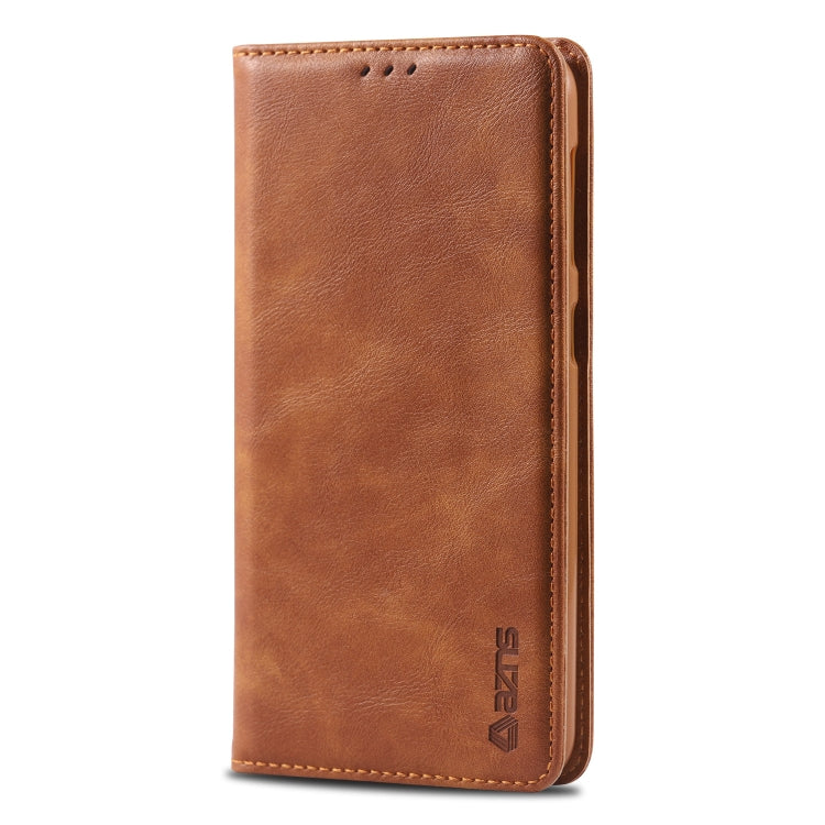 For Galaxy A10 / M10 AZNS Retro Texture Magnetic Horizontal Flip PU Leather Case with Holder & Card Slots & Photo Frame