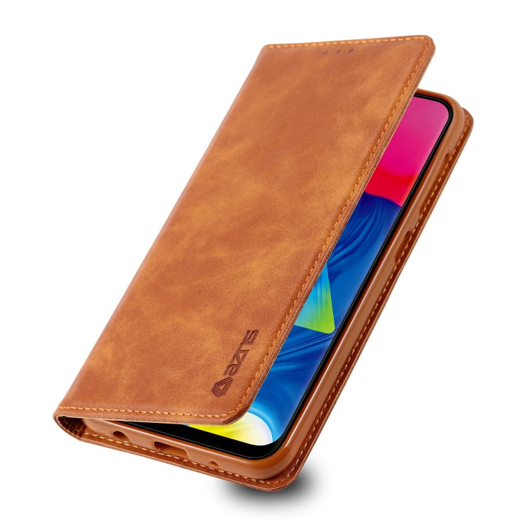 For Galaxy A10 / M10 AZNS Retro Texture Magnetic Horizontal Flip PU Leather Case with Holder & Card Slots & Photo Frame