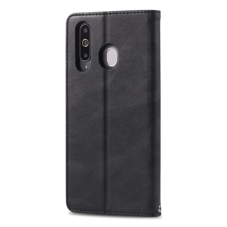 For Galaxy A40s / M30 AZNS Retro Texture Magnetic Horizontal Flip PU Leather Case with Holder & Card Slots & Photo Frame