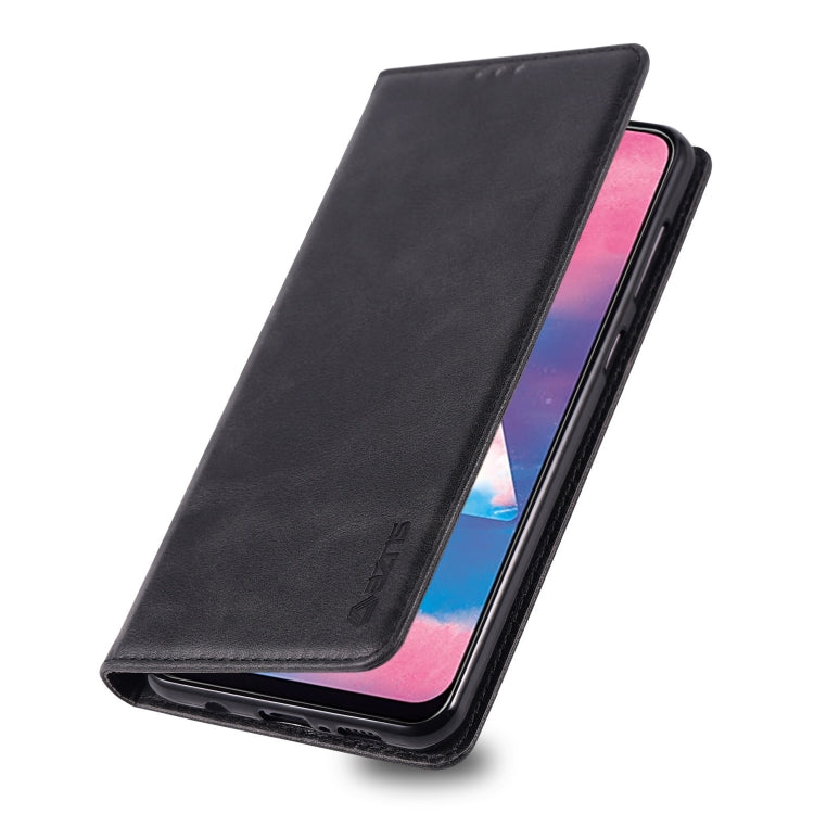 For Galaxy A40s / M30 AZNS Retro Texture Magnetic Horizontal Flip PU Leather Case with Holder & Card Slots & Photo Frame