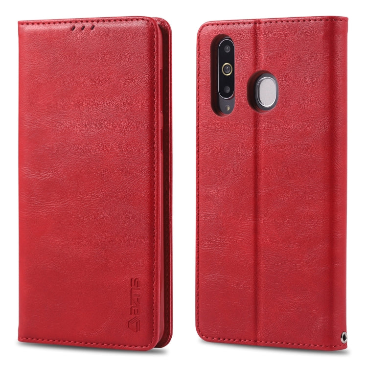 For Galaxy A40s / M30 AZNS Retro Texture Magnetic Horizontal Flip PU Leather Case with Holder & Card Slots & Photo Frame