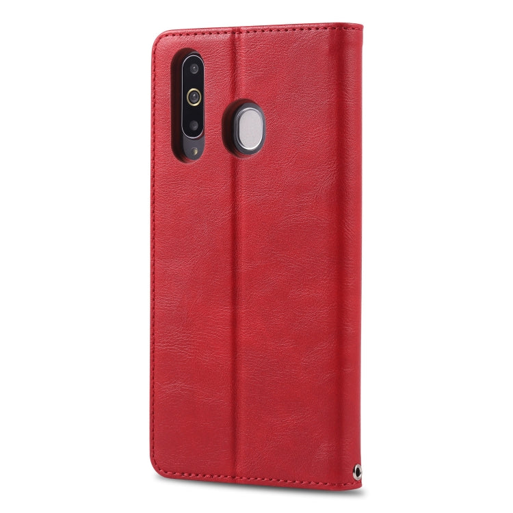 For Galaxy A40s / M30 AZNS Retro Texture Magnetic Horizontal Flip PU Leather Case with Holder & Card Slots & Photo Frame