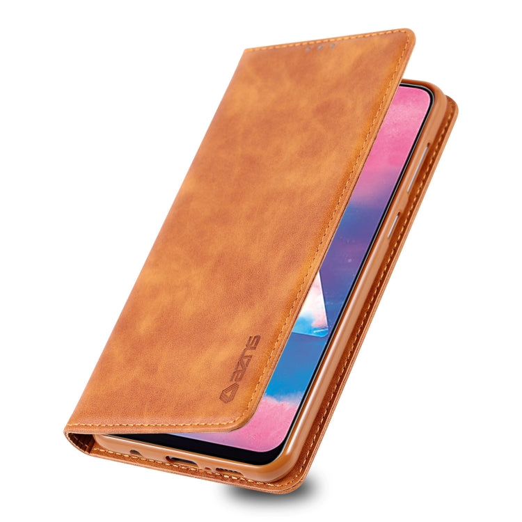 For Galaxy A40s / M30 AZNS Retro Texture Magnetic Horizontal Flip PU Leather Case with Holder & Card Slots & Photo Frame