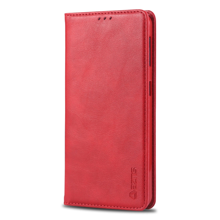 For Galaxy A50 AZNS Retro Texture Magnetic Horizontal Flip PU Leather Case with Holder & Card Slots & Photo Frame