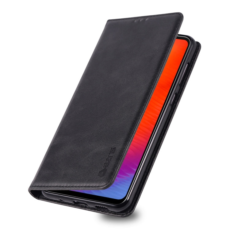 For Galaxy A60 / M40 AZNS Retro Texture Magnetic Horizontal Flip PU Leather Case with Holder & Card Slots & Photo Frame