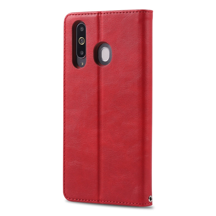 For Galaxy A60 / M40 AZNS Retro Texture Magnetic Horizontal Flip PU Leather Case with Holder & Card Slots & Photo Frame