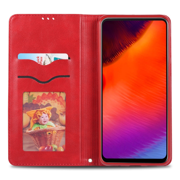 For Galaxy A60 / M40 AZNS Retro Texture Magnetic Horizontal Flip PU Leather Case with Holder & Card Slots & Photo Frame
