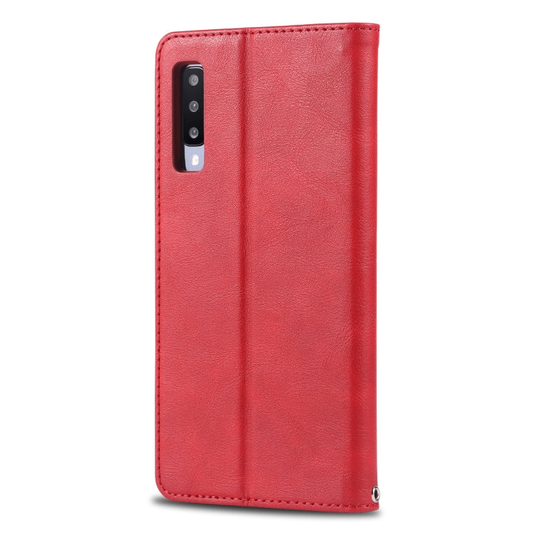 For Galaxy A70 / A7 2019 AZNS Retro Texture Magnetic Horizontal Flip PU Leather Case with Holder & Card Slots & Photo Frame
