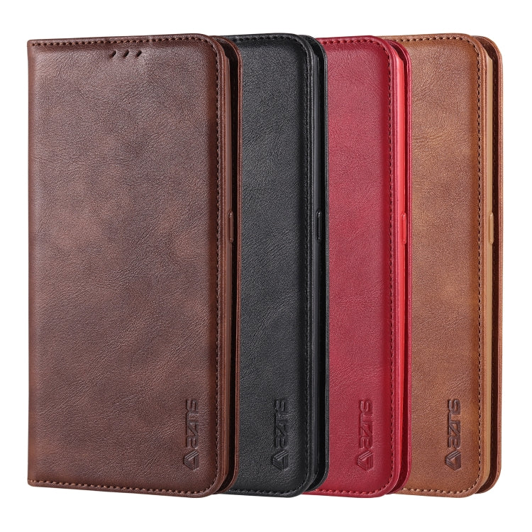 For Galaxy A80 / A90 AZNS Retro Texture Magnetic Horizontal Flip PU Leather Case with Holder & Card Slots & Photo Frame