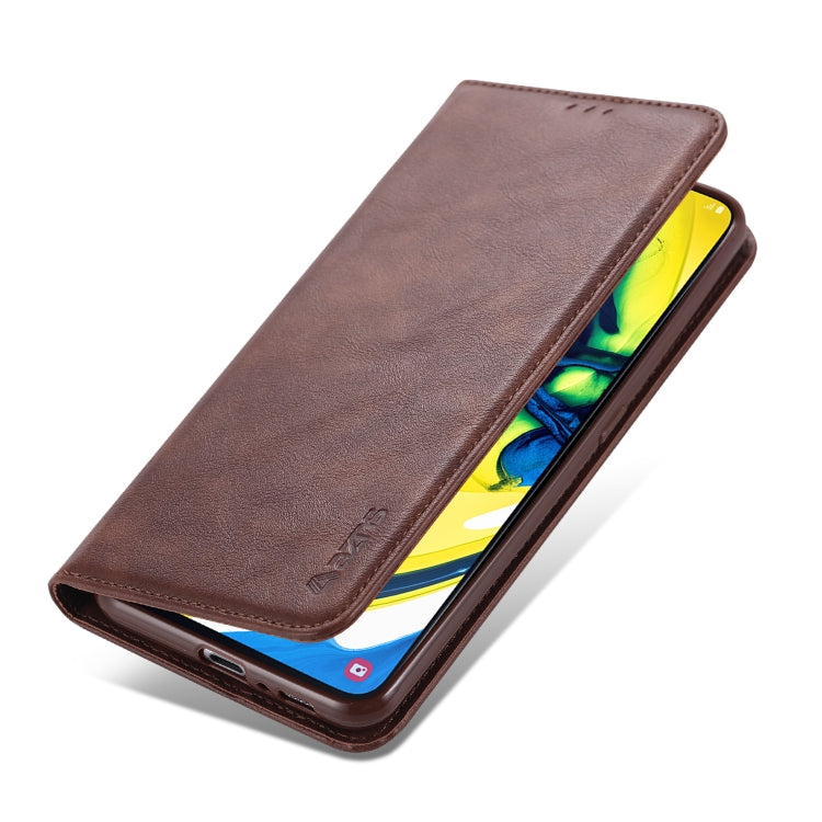 For Galaxy A80 / A90 AZNS Retro Texture Magnetic Horizontal Flip PU Leather Case with Holder & Card Slots & Photo Frame