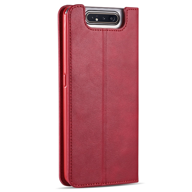 For Galaxy A80 / A90 AZNS Retro Texture Magnetic Horizontal Flip PU Leather Case with Holder & Card Slots & Photo Frame