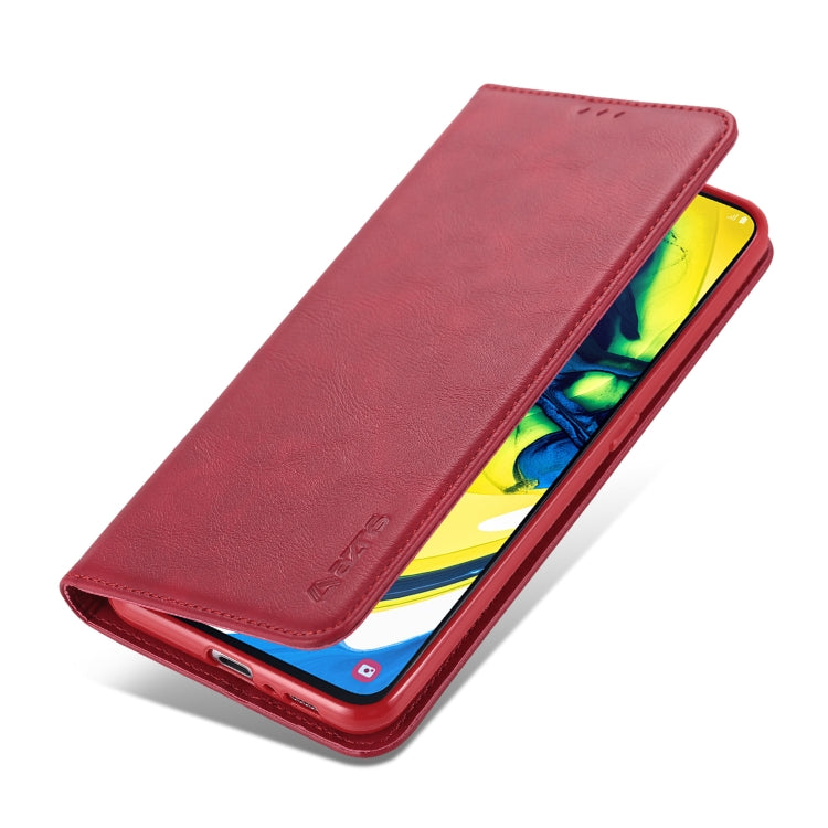 For Galaxy A80 / A90 AZNS Retro Texture Magnetic Horizontal Flip PU Leather Case with Holder & Card Slots & Photo Frame