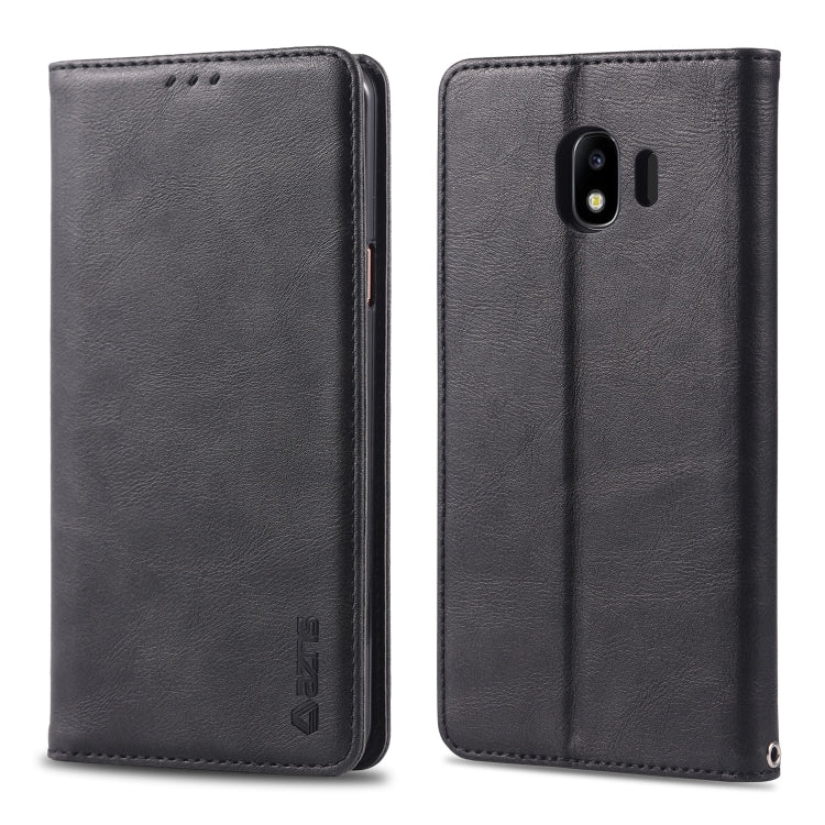 For Galaxy J4 2018 AZNS Retro Texture Magnetic Horizontal Flip PU Leather Case with Holder & Card Slots & Photo Frame