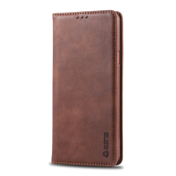 For Galaxy J4 2018 AZNS Retro Texture Magnetic Horizontal Flip PU Leather Case with Holder & Card Slots & Photo Frame