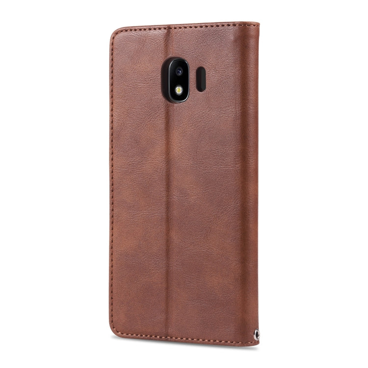 For Galaxy J4 2018 AZNS Retro Texture Magnetic Horizontal Flip PU Leather Case with Holder & Card Slots & Photo Frame