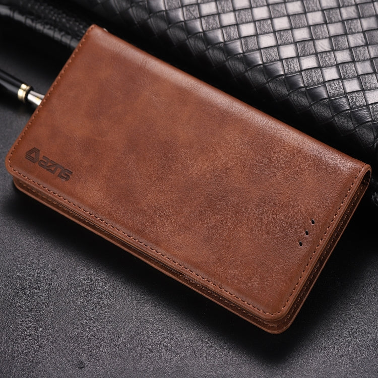 For Galaxy J4 2018 AZNS Retro Texture Magnetic Horizontal Flip PU Leather Case with Holder & Card Slots & Photo Frame