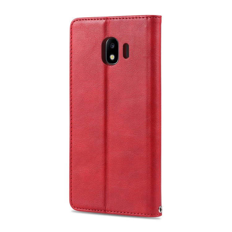 For Galaxy J4 2018 AZNS Retro Texture Magnetic Horizontal Flip PU Leather Case with Holder & Card Slots & Photo Frame